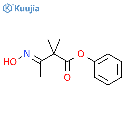 Butanoic acid, 3-(hydroxyimino)-2,2-dimethyl-, phenyl ester structure