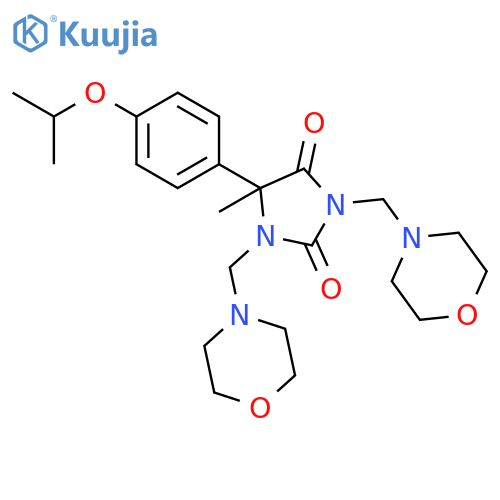 5-methyl-1,3-bis(morpholin-4-ylmethyl)-5-[4-(propan-2-yloxy)phenyl]imidazolidine-2,4-dione structure