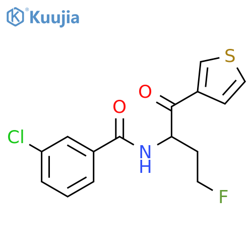 Benzamide, 3-chloro-N-[3-fluoro-1-(3-thienylcarbonyl)propyl]- structure