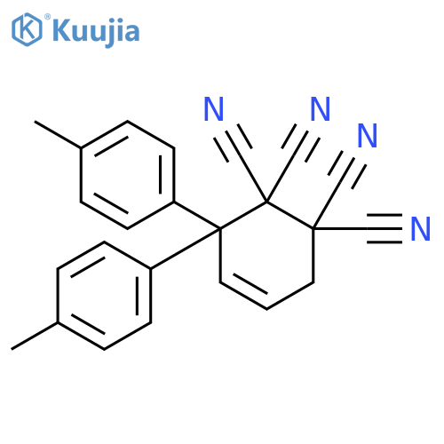 4-Cyclohexene-1,1,2,2-tetracarbonitrile, 3,3-bis(4-methylphenyl)- structure