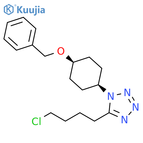 1H-Tetrazole, 5-(4-chlorobutyl)-1-[4-(phenylmethoxy)cyclohexyl]-, cis- (9CI) structure