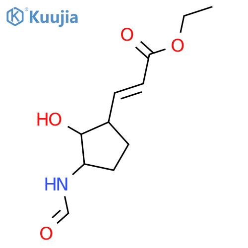 2-Propenoic acid, 3-[3-(formylamino)-2-hydroxycyclopentyl]-, ethyl ester structure