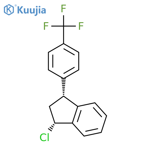 1H-Indene, 1-chloro-2,3-dihydro-3-[4-(trifluoromethyl)phenyl]-, cis- structure