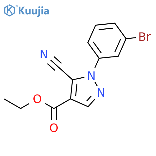 1H-Pyrazole-4-carboxylic acid, 1-(3-bromophenyl)-5-cyano-, ethyl ester structure