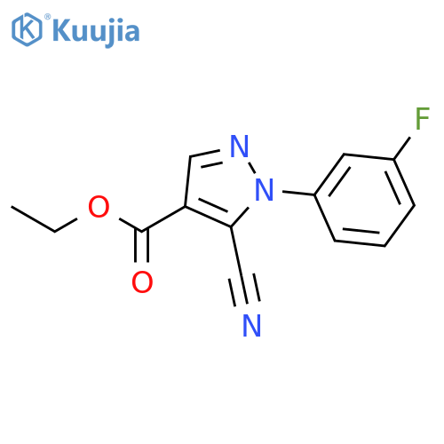 Ethyl 5-cyano-1-(3-fluorophenyl)-1H-pyrazole-4-carboxylate structure