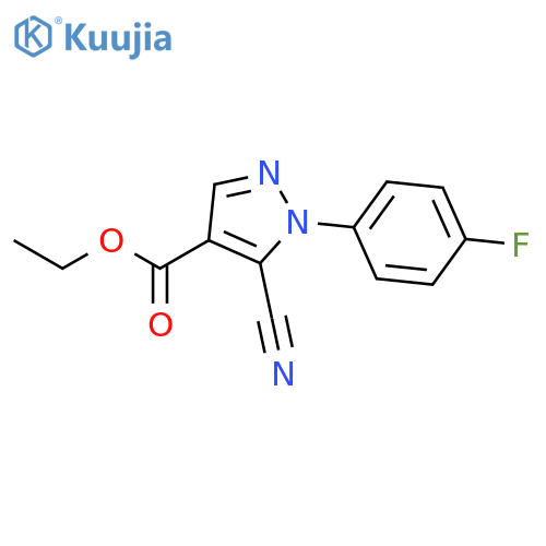 Ethyl 5-cyano-1-(4-fluorophenyl)-1H-pyrazole-4-carboxylate structure