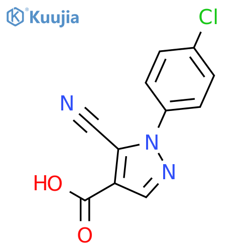 1H-Pyrazole-4-carboxylic acid, 1-(4-chlorophenyl)-5-cyano- structure