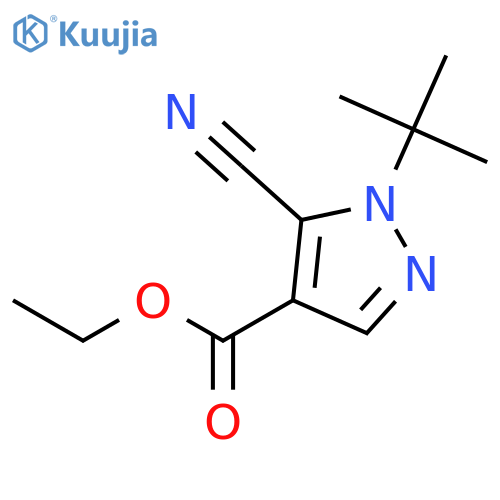 Ethyl 1-(tert-butyl)-5-cyano-1H-pyrazole-4-carboxylate structure