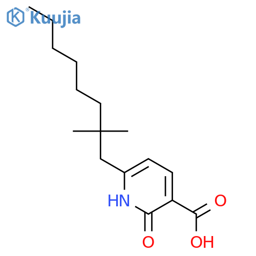 3-Pyridinecarboxylic acid, 6-(2,2-dimethyloctyl)-1,2-dihydro-2-oxo- structure