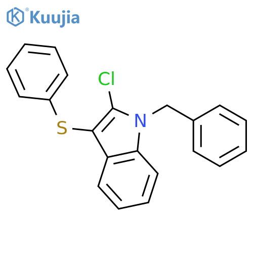 1H-Indole, 2-chloro-1-(phenylmethyl)-3-(phenylthio)- structure