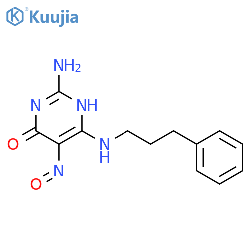 4(1H)-Pyrimidinone, 2-amino-5-nitroso-6-[(3-phenylpropyl)amino]- structure