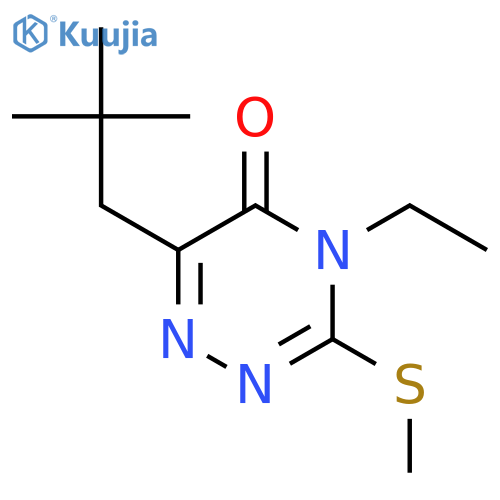 1,2,4-Triazin-5(4H)-one, 6-(2,2-dimethylpropyl)-4-ethyl-3-(methylthio)- structure