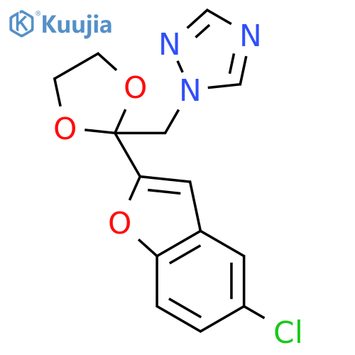 1-{[2-(5-chloro-1-benzofuran-2-yl)-1,3-dioxolan-2-yl]methyl}-1H-1,2,4-triazole structure