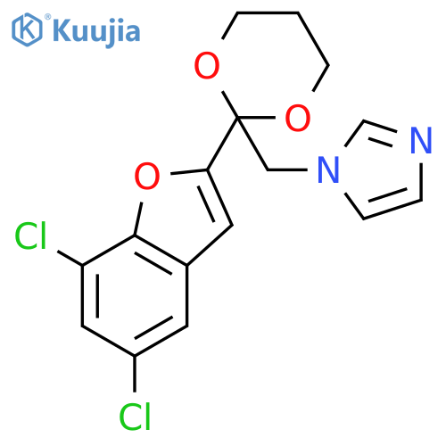 1-{[2-(5,7-dichloro-1-benzofuran-2-yl)-1,3-dioxan-2-yl]methyl}-1H-imidazole structure