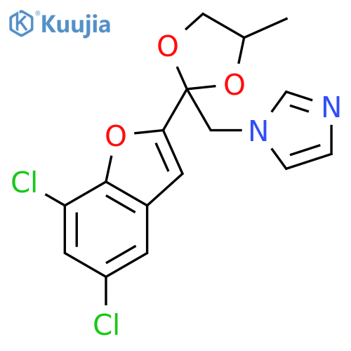 1-{[(2R,4S)-2-(5,7-dichloro-1-benzofuran-2-yl)-4-methyl-1,3-dioxolan-2-yl]methyl}-1H-imidazole structure