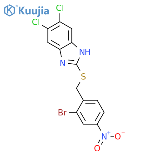 1H-Benzimidazole, 2-[[(2-bromo-4-nitrophenyl)methyl]thio]-5,6-dichloro- structure