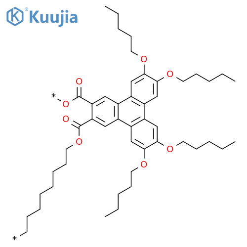 Poly[oxycarbonyl[6,7,10,11-tetrakis(pentyloxy)triphenylene-2,3-diyl]carbonyloxy-1,8-octanediyl] structure
