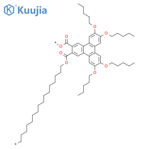 Poly[oxycarbonyl[6,7,10,11-tetrakis(pentyloxy)triphenylene-2,3-diyl]carbonyloxy-1,16-hexadecanediyl] structure