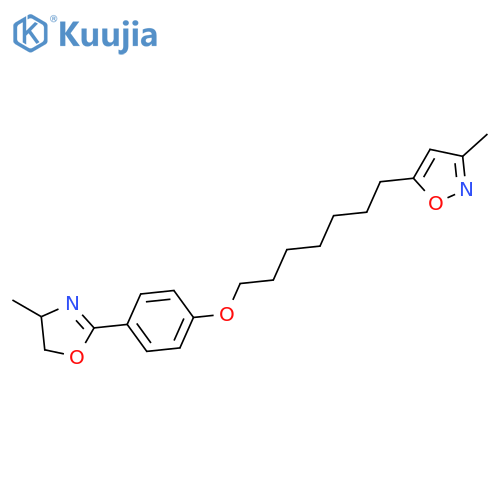 3-methyl-5-(7-{4-[(4R)-4-methyl-4,5-dihydro-1,3-oxazol-2-yl]phenoxy}heptyl)isoxazole structure