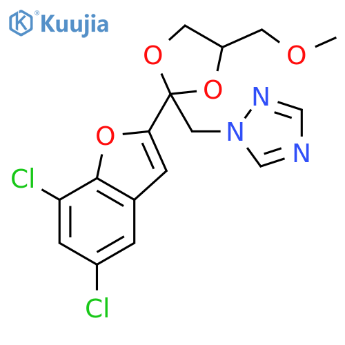 1-{[(2R,4R)-2-(5,7-dichloro-1-benzofuran-2-yl)-4-(methoxymethyl)-1,3-dioxolan-2-yl]methyl}-1H-1,2,4-triazole structure