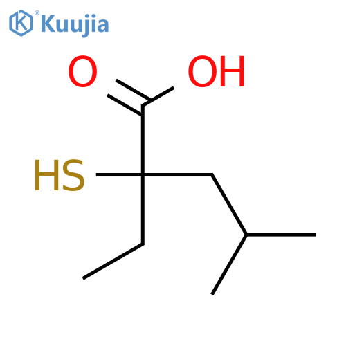 Pentanoic acid, 2-ethyl-2-mercapto-4-methyl- structure