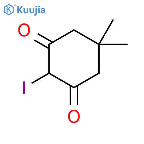 2-iodo-5,5-dimethylcyclohexane-1,3-dione structure