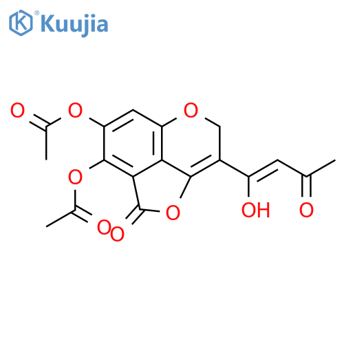 Furo[2,3,4-de]-1-benzopyran-5(2H)-one, 6,7-bis(acetyloxy)-3-(1-hydroxy-3-oxo-1-butenyl)-, (Z)- (9CI) structure