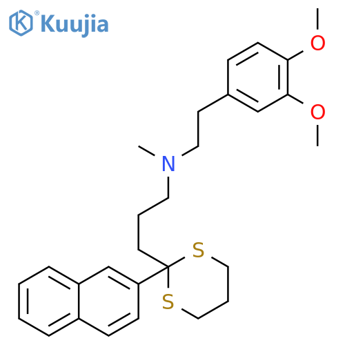 N-[2-(3,4-dimethoxyphenyl)ethyl]-N-methyl-3-[2-(naphthalen-2-yl)-1,3-dithian-2-yl]propan-1-amine structure