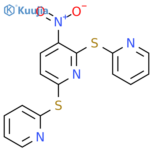 Pyridine, 3-nitro-2,6-bis(2-pyridinylthio)- structure