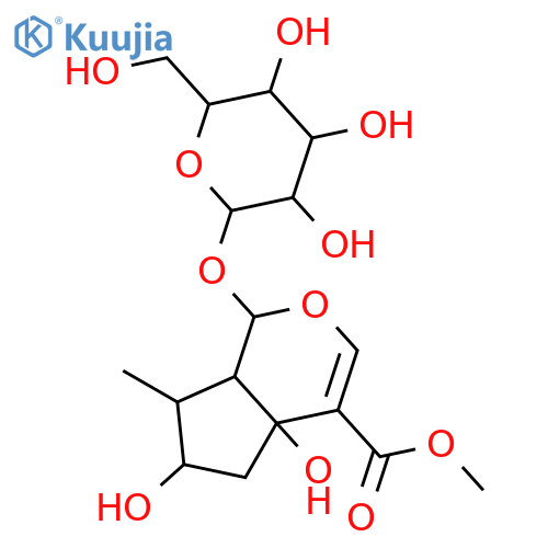 Methyl (1s,4ar,6s,7s)-4a,6-dihydroxy-7-methyl-1-[(2s,3r,4s,5s,6r)-3,4,5-trihydroxy-6-(hydroxymethyl)oxan-2-yl]oxy-5,6,7,7a-tetrahydro-1h-cyclopenta[c]pyran-4-carboxylate structure