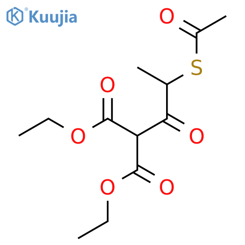 Propanedioic acid, [2-(acetylthio)-1-oxopropyl]-, diethyl ester structure
