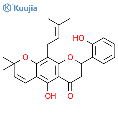 (8S)-5-hydroxy-8-(2-hydroxyphenyl)-2,2-dimethyl-10-(3-methylbut-2-en-1-yl)-7,8-dihydro-2H,6H-pyrano[3,2-g]chromen-6-one structure