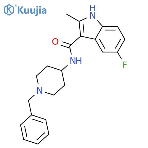N-(1-benzylpiperidin-4-yl)-5-fluoro-2-methyl-1H-indole-3-carboxamide structure