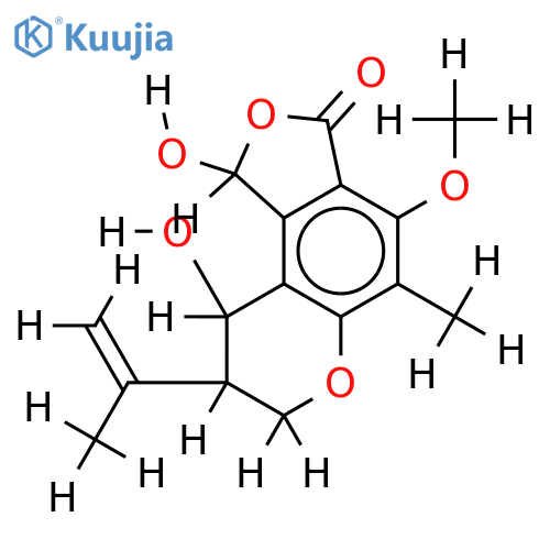 (1alpha,8alpha,9alpha)- und (1alpha,8beta,9beta)-1,7,8,9-Tetrahydro-1,9-dihydroxy-8-isopropenyl-4-methoxy-5-methyl-3H-furobenzopyran-3-on structure