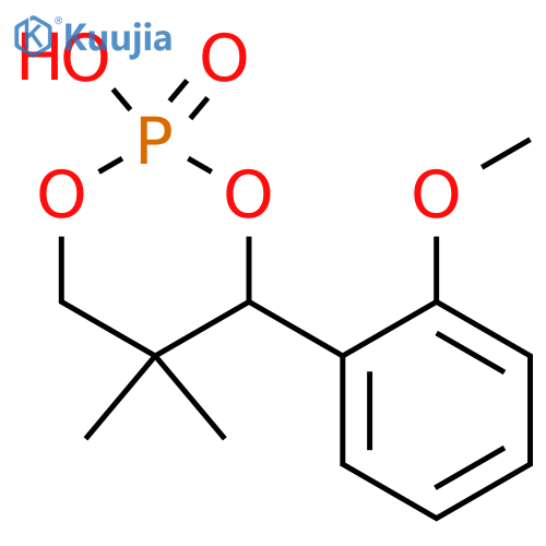 1,3,2-Dioxaphosphorinane, 2-hydroxy-4-(2-methoxyphenyl)-5,5-dimethyl-, 2-oxide structure