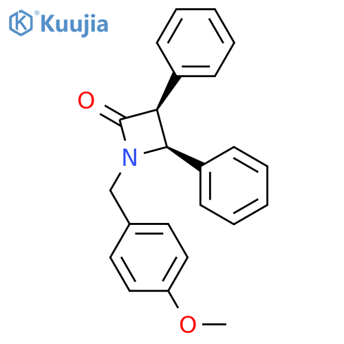 2-Azetidinone, 1-[(4-methoxyphenyl)methyl]-3,4-diphenyl-, cis- structure