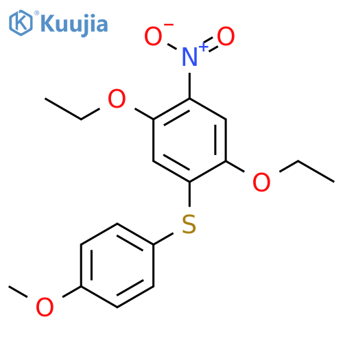 Benzene, 1,4-diethoxy-2-[(4-methoxyphenyl)thio]-5-nitro- structure