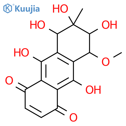 (5S,6R,7R,8S)-5,6,7,9,10-pentahydroxy-8-methoxy-6-methyl-5,6,7,8-tetrahydroanthracene-1,4-dione structure