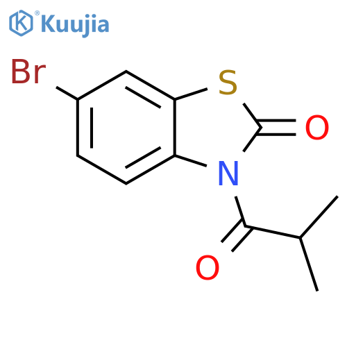 2(3H)-Benzothiazolone, 6-bromo-3-(2-methyl-1-oxopropyl)- structure