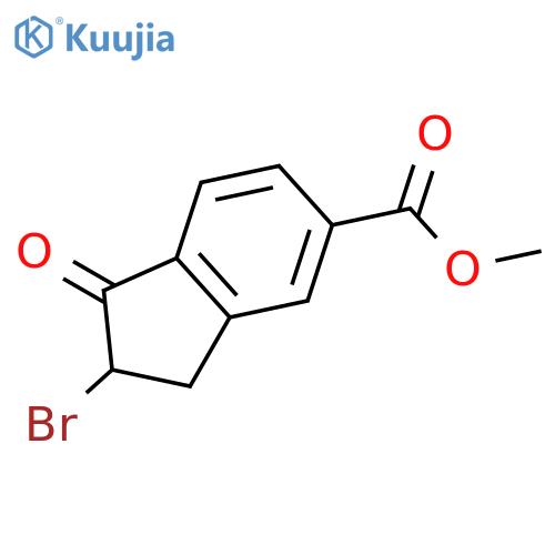 1H-Indene-5-carboxylic acid, 2-bromo-2,3-dihydro-1-oxo-, methyl ester structure