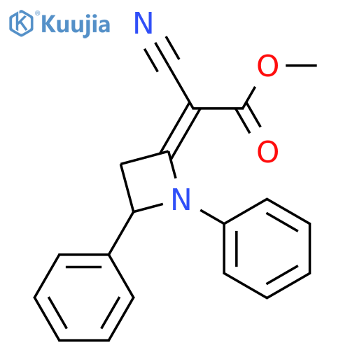 Acetic acid, cyano(1,4-diphenyl-2-azetidinylidene)-, methyl ester structure