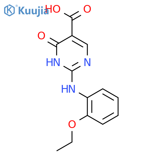 2-[(2-ethoxyphenyl)amino]-6-oxo-1,6-dihydropyrimidine-5-carboxylic acid structure