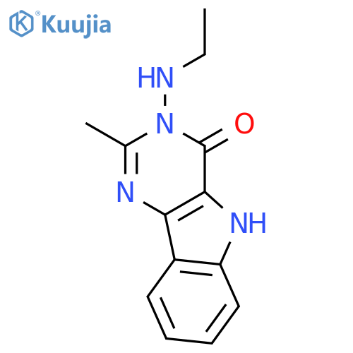 4H-Pyrimido[5,4-b]indol-4-one, 3-(ethylamino)-3,5-dihydro-2-methyl- structure