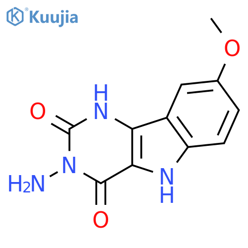 1H-Pyrimido[5,4-b]indole-2,4(3H,5H)-dione, 3-amino-8-methoxy- structure