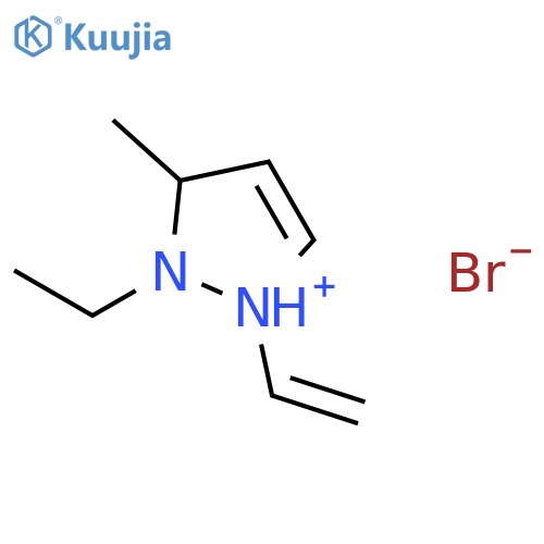 1H-Pyrazolium, 1-ethenyl-2-ethyl-3-methyl-, bromide structure