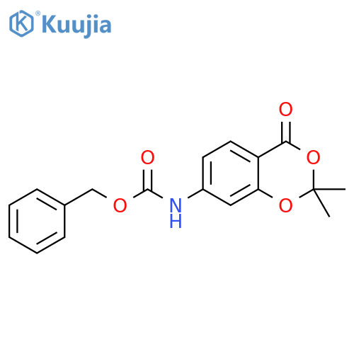 Carbamic acid, (2,2-dimethyl-4-oxo-4H-1,3-benzodioxin-7-yl)-,phenylmethyl ester structure