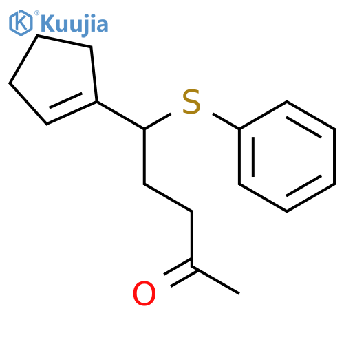 2-Pentanone, 5-(1-cyclopenten-1-yl)-5-(phenylthio)- structure