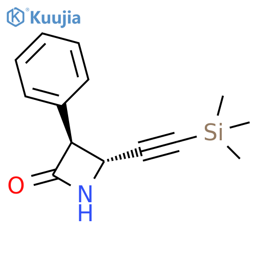 2-Azetidinone, 3-phenyl-4-[(trimethylsilyl)ethynyl]-, trans- structure