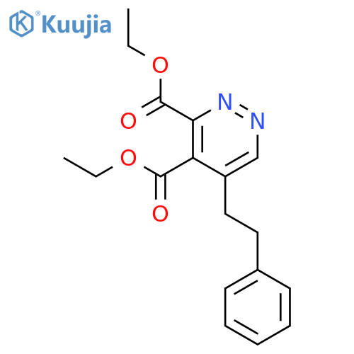 3,4-Pyridazinedicarboxylic acid, 5-(2-phenylethyl)-, diethyl ester structure