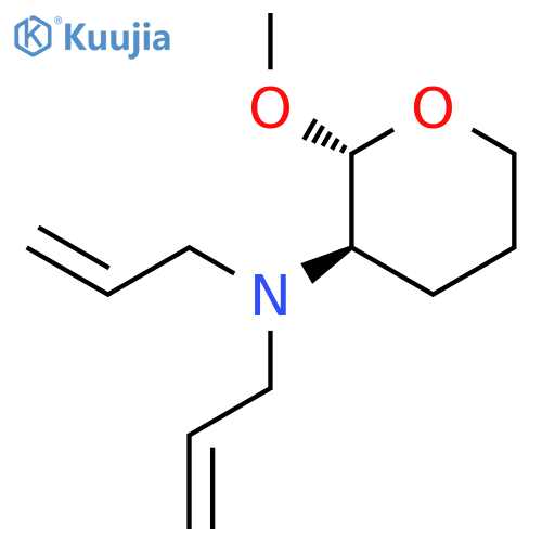 2H-Pyran-3-amine, tetrahydro-2-methoxy-N,N-di-2-propenyl-, trans- structure